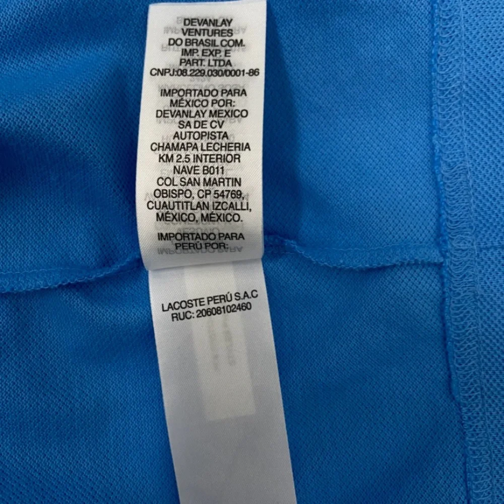 NEW Lacoste Men Regular Fit Contrast Lettering Petit‎ Pique Polo Argentine Large